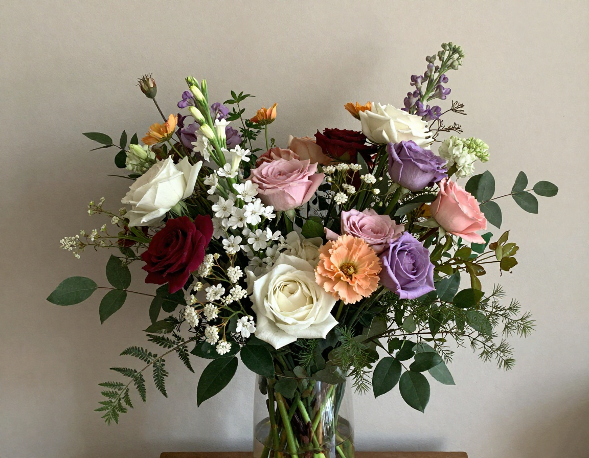 Mixed seasonal flower bouquet
